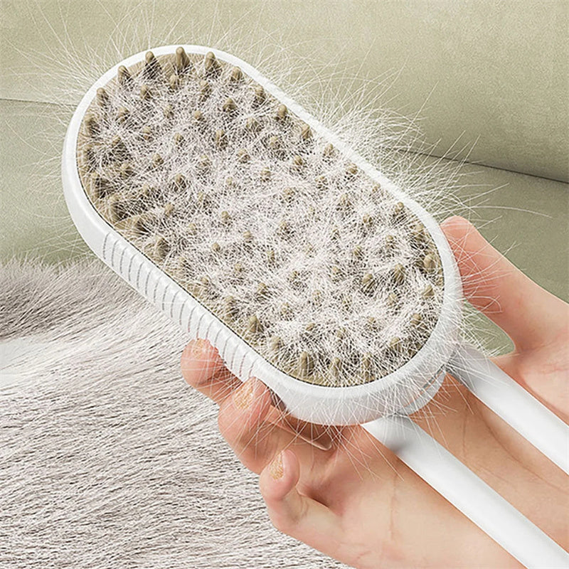 Pawmora 3-in-1 Electric Pet Brush | Steam, Massage, Clean