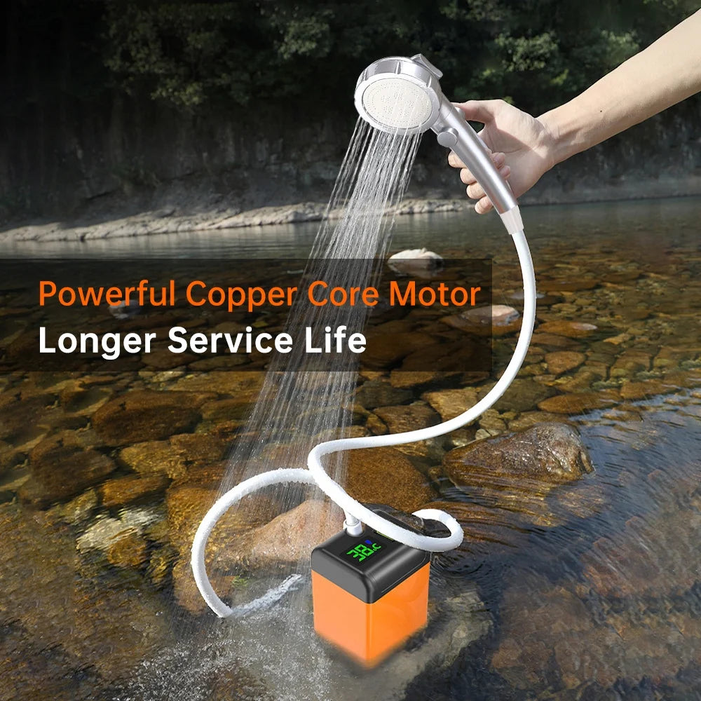 Portable Electric Rechargeable Outdoor Camping Shower for Hiking and Travel