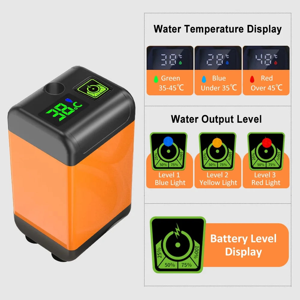 Portable Electric Rechargeable Outdoor Camping Shower for Hiking and Travel
